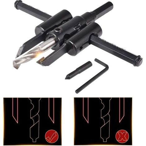 Scie Circulaire Réglable Pour le Travail du Bois, Outil de Coupe pour Scie Circulaire, Outil de Coupe Circulaire de Type Rabot, Outils de Bricolage pour Bois (Diamètre de Coupe : 30mm-120mm) (1/5)