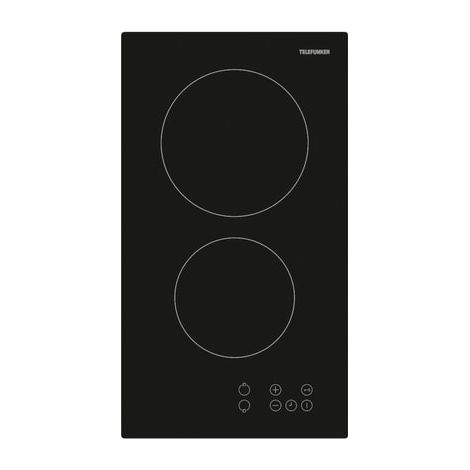 Telefunken – Plaque vitrocéramique 2 foyers 3000W – Largeur 29cm – Zone de cuisson modulable – Couleur noir