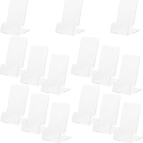 15 pièces Support Téléphone Bureau Transparent Support Téléphone Mobile Stable et Compact pour Smartphones et Tablettes Présentoir Acrylique Élégant pour Maison et Bureau (1/5)
