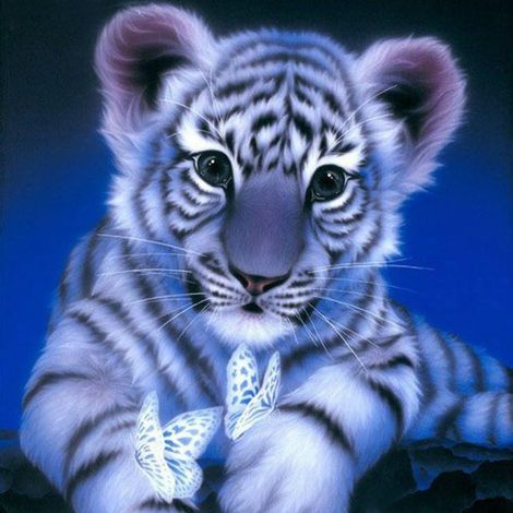 Peinture diamant à faire soi-même - Kit de peinture diamant 5D - Motif Tigre (Tigre 30x30) (1/5)