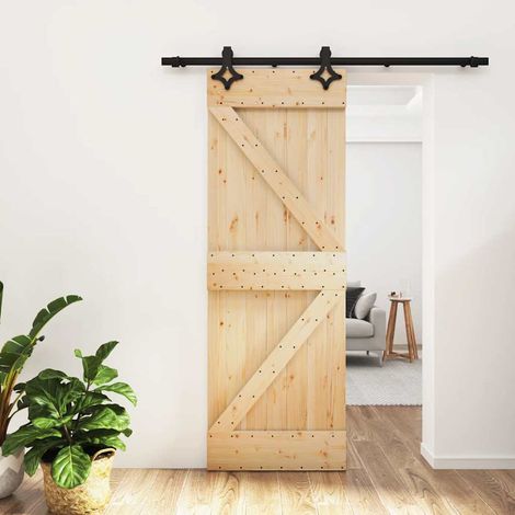 Puerta corredera con herrajes madera maciza de pino 70x210 cm vidaXL (1/5)