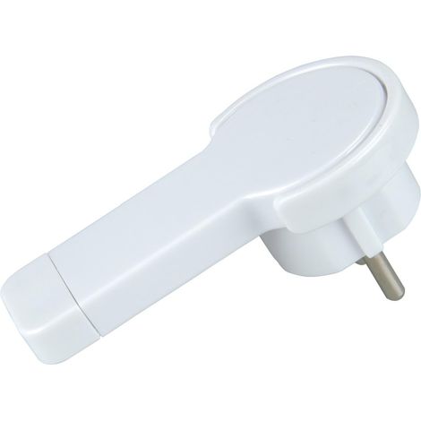 UNITEC 44107 Flach-Schutzkontakt-Stecker, weiß