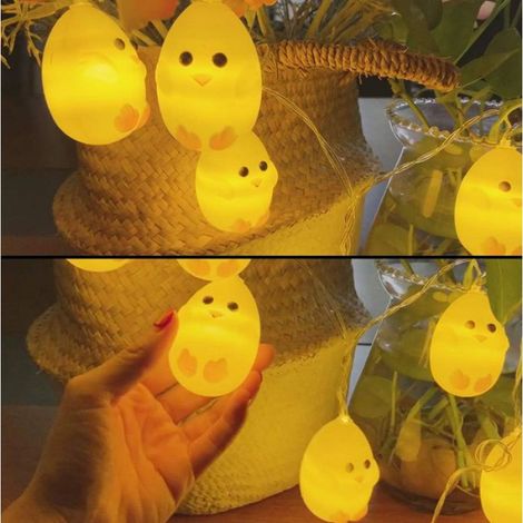 Guirlande lumineuse - - Pâques - 1,5 m - 10 LED - Jaune (1/5)