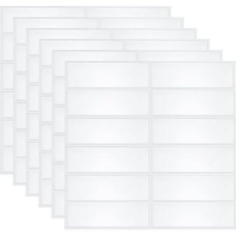 Kingsaid 6pcs White Self Adhesive Wall Tiles, 3D Stick on Tiles Kitchen, Easy Clean Peel and Stick Wall Tile for Home Decor (10x10 inch White)