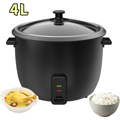 Cuiseur à riz 4 L - 700W - cuiseur à riz antiadhésif - cuiseur à riz anti-brûlage à sec - tasse mesurer et cuillère à riz - Noir (1/5)