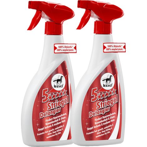 Leovet 5-Sterne Striegel 2x550ml Mähnenstriegel Schweispray Mähnenspray Fell