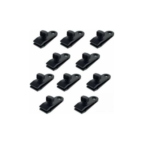 10 Pcs Clips de Tente en Plastique Clips de Bâche Sécurise Multifonctions Pinces pour Tente en Nylon Pinces à Bâche pour Camping, Bâches, Caravane, Toile d'Ombrage de Jardin (1/5)