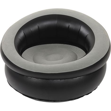Canapé gonflable floqué, chaise gonflable Simple pour salon, chambre à coucher, salle de lecture, bureau, balcon, voyage, gris (1/5)
