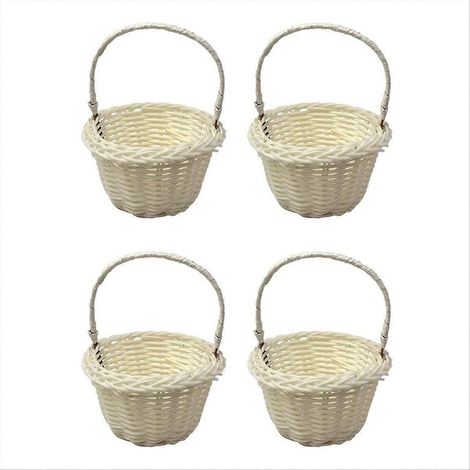Lot de 4 mini paniers tressés, paniers à fleurs pour mariage, paniers de 8 x 5 cm (1/5)