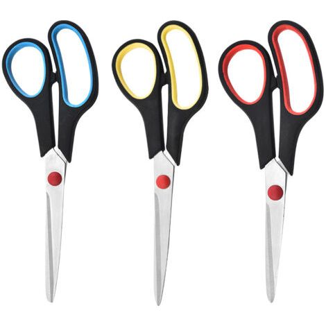 Lot de 3 ciseaux pour gaucher pour travaux manuels, couture de papier, ciseaux tranchants de 21 cm pour adultes, papeterie de cuisine (1/5)