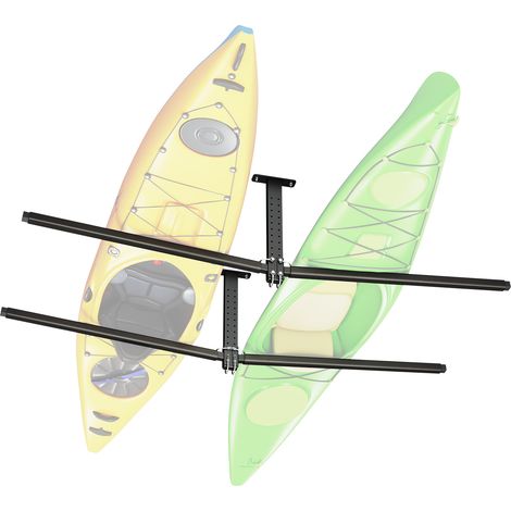 VEVOR Kajak-Aufbewahrungsregal für 2 Kajaks/Kanus/Surfbretter/Paddleboards, Kajakständer, Deckenregal zur Garagenmontage, Einstellbarer Kajakhalter (Deckenmontage) mit 113,4 kg Tragkraft (1/5)