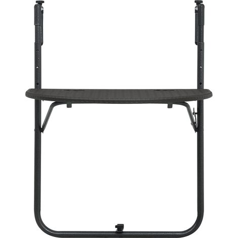 INLIFE Table de balcon Marron 60x64x83,5 cm Plastique Aspect de rotin (1/5)