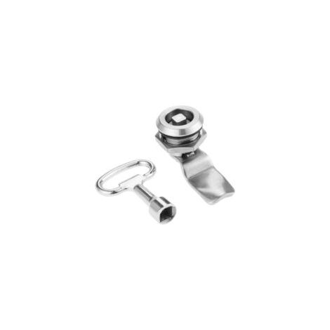 Cerradura eléctrica multifunción para puertas, muebles, papeleras, ascensores, triangular, redonda, hexagonal, con cerradura de leva y de cilindro, de cuatro esquinas, color plata - Crezuo
