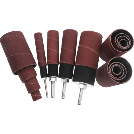 Kit de 20 pièces pour le ponçage du métal et du bois : tambours de ponçage, disques de polissage, outils pour le décapage de la rouille et le polissage.