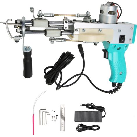 Pistolet à touffeter vert 40 points par seconde, machine à tisser tapis avec poignée réglable, fabrication de tapis, 100-240V prise US (1/5)