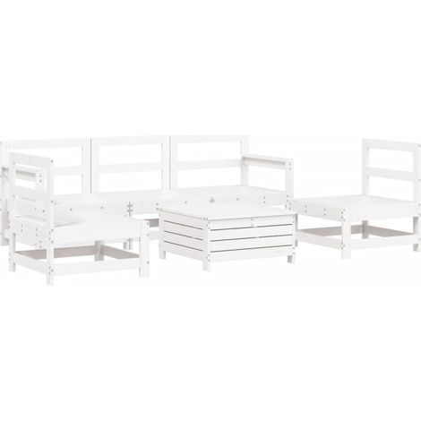 Maison Exclusive - Set Divani da Giardino 6 pz Bianco in Legno Massello di Pino