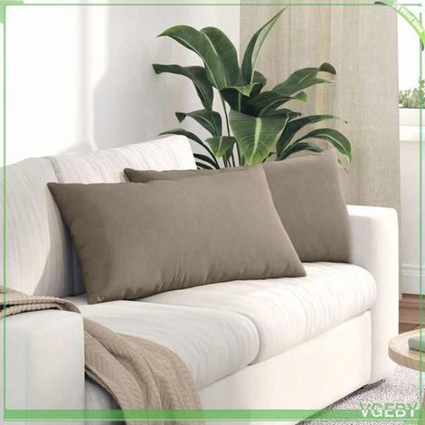 Coussins de canapé - FAFEISY - 42013725 - Taupe - 80 x 40 cm - Lot de 2 (1/5)
