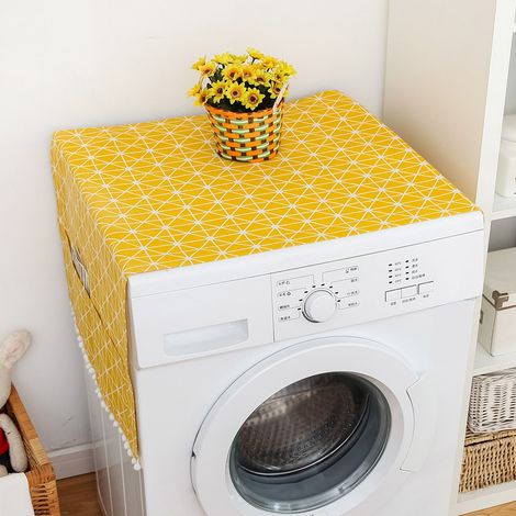 Housse de protection anti-poussière multifonctionnelle en coton et lin pour réfrigérateur et machine à laver (51'' x 21'') (1/5)