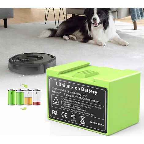4000 mAh Batterie Li-ION de Rechange pour i7, 14,4 V pour iRobot Roomba e et i série i7 / i7+ i4/i4+ i3/i3+ e5 e6 i7158 i7550 i7550 i755020 7150 7550 (1/5)
