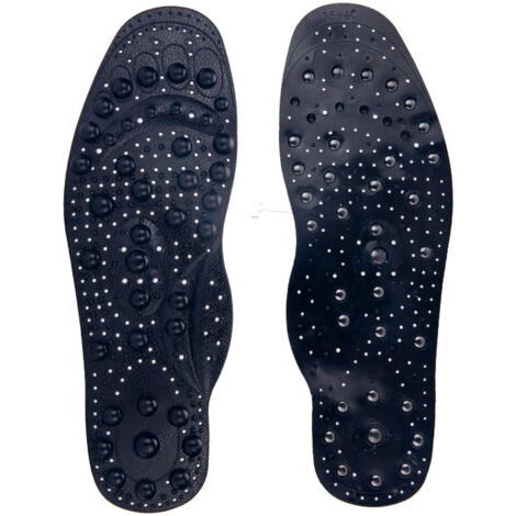 Semelles magnétiques de massage par points d\'acupuncture à 68 aimants Semelles magnétiques en PVC Semelles de thérapie par acupression Semelles de massage par thérapie magnétique (1/4)