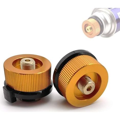 Lntyq 2 Pcs Arrêt Automatique Adaptateur de Réservoir de Gaz Camping Adaptateur de Cuisinière Gaz Extérieur Connecteur pour Réchaud de Camping(Orange) (1/4)