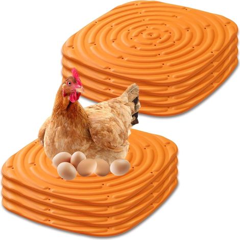 Set di 8 tappetini per nidificazione di galline, lavabili, ritagliabili, 30 cm, arancioni  Tappetini lavabili per nidificazione di galline, cuscini per nidificazione di galline, per nidi artificiali,  (1/5)