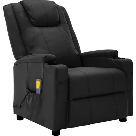 Fauteuil de massage inclinable Noir Similicuir (1/5)