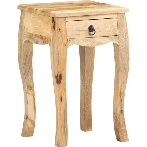 vidaXL Table de chevet 28x28x46 cm Bois de manguier massif (1/5)