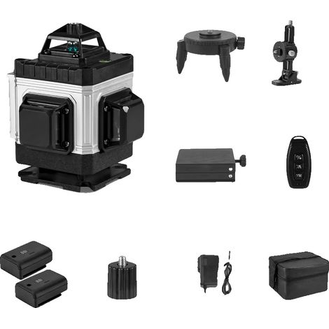 Niveau Laser, 16 Lignes, Télécommande, Ensemble de 2 piles, 100V-240V Type C de prise EU (1/2)