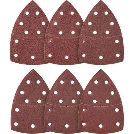 Lot de 100 triangles abrasifs - 11 trous - 105 x 152 mm - Grain 240 - Pour ponceuse multifonction - Feuilles abrasives triangulaires - Papier abrasif
