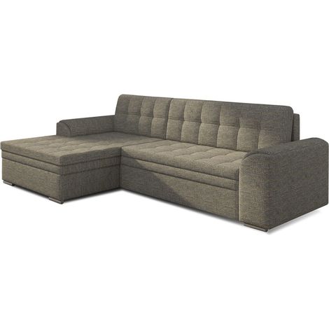 Sofá de esquina convertible CONFORTO 4 plazas gris – ángulo izquierdo (1/3)