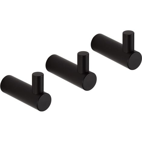 Wandhaken aus Edelstahl 304 für Bad und Küche, Schwarz, 2er-Pack (1/5)