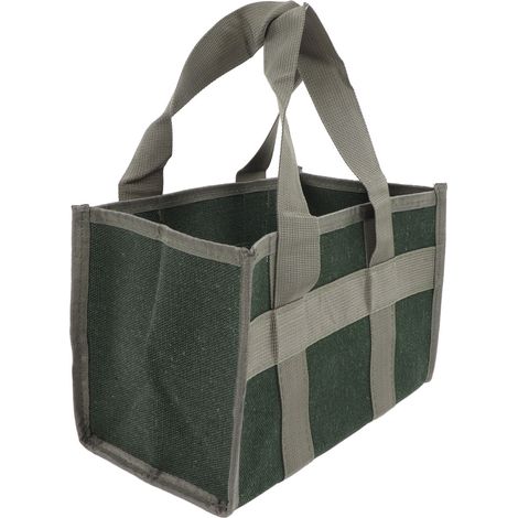 Werkzeugtasche mit breiter Öffnung, olivgrünes Canvas, großes Fassungsvermögen, strapazierfähig, wasserdicht, zur Aufbewahrung von Werkzeugen für Elektriker, 29 x 17 x 17 cm / 11,4 x 6,7 x 6,7 Zoll (1/5)