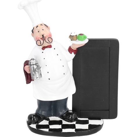 Kreatives Figurenset aus Kunstharz, Kochbild, Botschaft, Restaurant-/Hoteldekoration, originelles Geschenk (F-DME6015) (1/5)