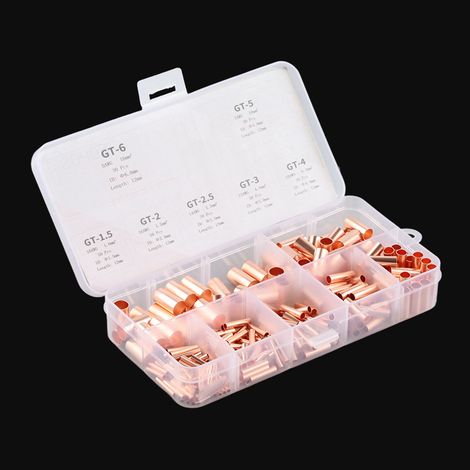 Kit de 250 pièces raccords tubes cuivre, terminaux et connecteurs pour câbles électriques (1/5)