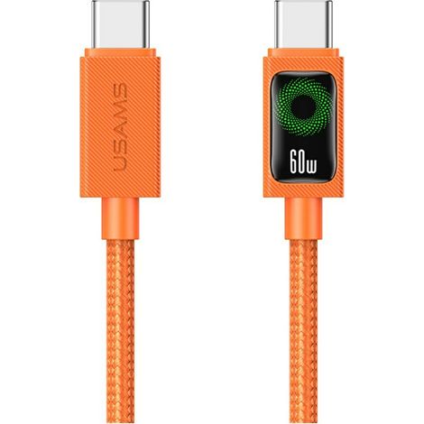 Cable USB-C/USB-C Usams SJ773 PD de 60 W y 1,2 m, color naranja (1/5)