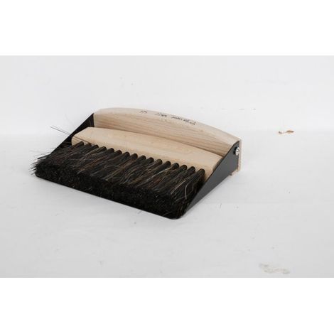 8x Mini Handfeger & Kehrblech Set Metall Holz Pferdeborsten Schaufel Besen (1/5)