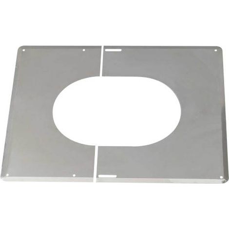 TEN – Plaque de finition inox Ø80-130 – Pente 0° à 30° – Pose simple sans vis apparentes – Pour raccordements toiture