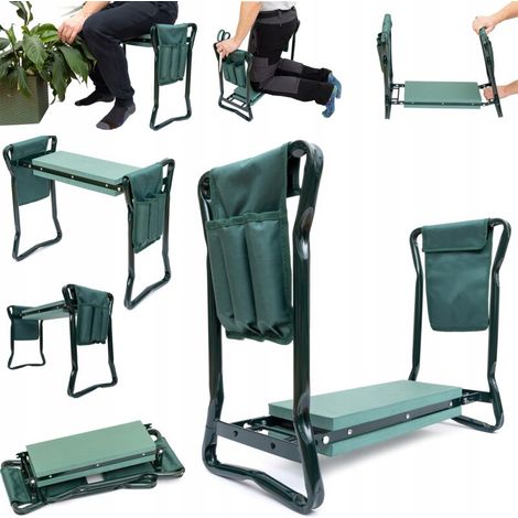 Genouillère De Jardin - Banc Pliable 3 En 1 - 150 Kg - Pour Plantes Et Désherbage - 60 X 49 X 27 Cm (1/5)