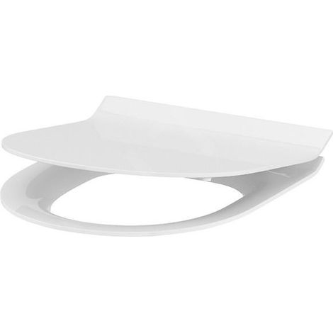 Cersanit – Abattant WC SoftClose en duroplast antibactérien – Système One Button pour retrait rapide – Dimensions 359x427x67mm – K980177 (1/4)