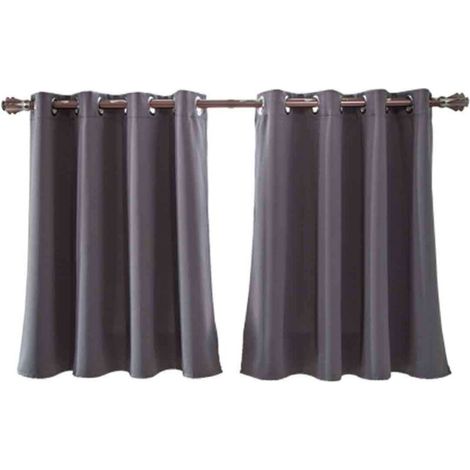 Rideaux Occultants Courts pour Chambre - Longueur Ajustable à Poche pour Tringle - Isolants Thermiques - pour Cuisine/Sous-sol/Salle de Bain - 29x36 Pouces (74x91cm)