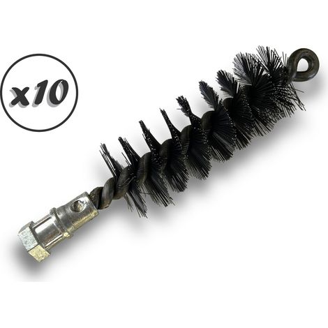 Lot de 10 Brosses à tube PRO ACIER Ø 35 mm Raccord M12175 femelle Ame en acier torsadé Nettoyage brossage tube et canalisation Kibros 41SCA35x10