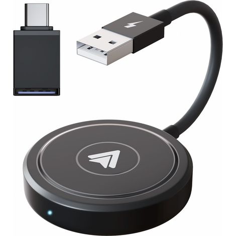 Dongle Android Auto - Dongle CarPlay adapté à Android Auto - Connexion sans fil à Android Auto - Carplay sans fil - Noir (1/5)