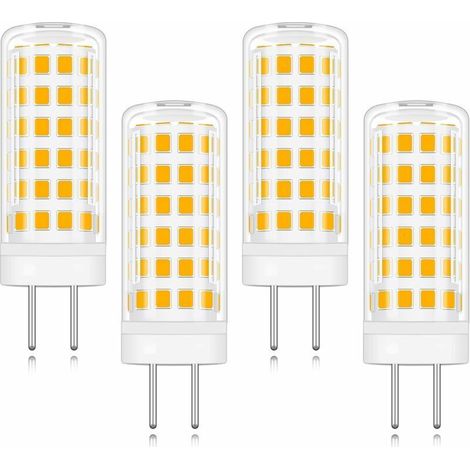 Lot de 4 ampoules LED à culot GY6.35 9 W AC/DC 220 V Blanc chaud 3000 K équivalent à une ampoule halogène de rechange de 9 W [Classe énergétique A+] (1/5)
