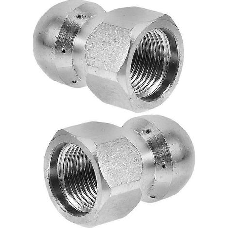 Buse de nettoyeur haute pression compatible avec le nettoyage des canalisations et des drains, avec 6 buses en acier inoxydable WIWHBYV (1/4)