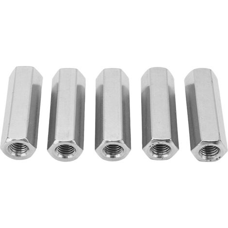 Dado di accoppiamento esagonale M10x1.5, 5 pezzi, dadi di collegamento antiruggine in acciaio inox 304, anticorrosione per bulloni e prigionieri -Crezuo
