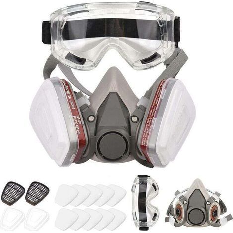 Reusable 6200 respirator mask – Protection against dust, fumes, asbestos, and chemicals – High-quality silicone – Filtration ≥ 95% (1/5)