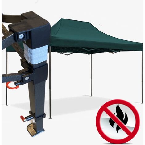Gazebo 3x4,5m nero certificato IGNIFUGO SENZA laterali pieghevole portatile estendibile richiudibile estensibile acciaio per fiere eventi stand chiosco tenda tendone mercato mercatino (1/5)