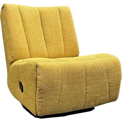 Fauteuil relax 3-en-1 rotatif 360° à bascule tissu jaune – NICKY (1/5)