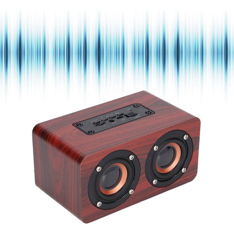 Lautsprecher aus Holz mit zwei Lautsprechern und Bluetooth-Subwoofer, kompatibel mit Sprachanrufen, USB-Ladefunktion, rot. (1/5)